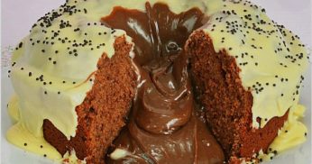 Bolo Vulcão de Dois Sabores