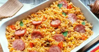 Arroz com calabresa na pressão fácil