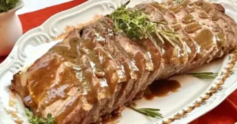 Contrafilé Assado com Molho de Vinho Tinto