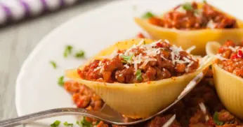 Receita de Conchiglioni Rigati Recheada