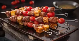 Espetinho de Coração de Frango Para o Reveillon