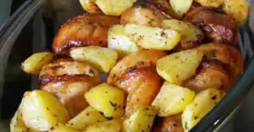 Receita de Frango Assado com Batatas e Maionese