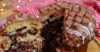 Receita de Panetone de Brigadeiro com Kit Kat para o Natal