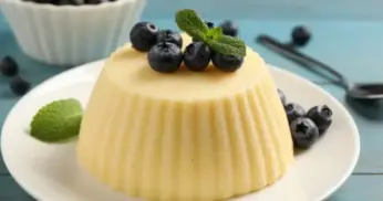 Receita de Pudim de Semolina com Mirtilos