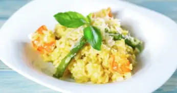 Risoto de Camarão com Aspargos e Parmesão