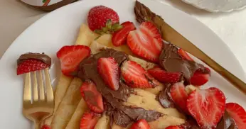 Receita de Crepe de Nutella com Morango