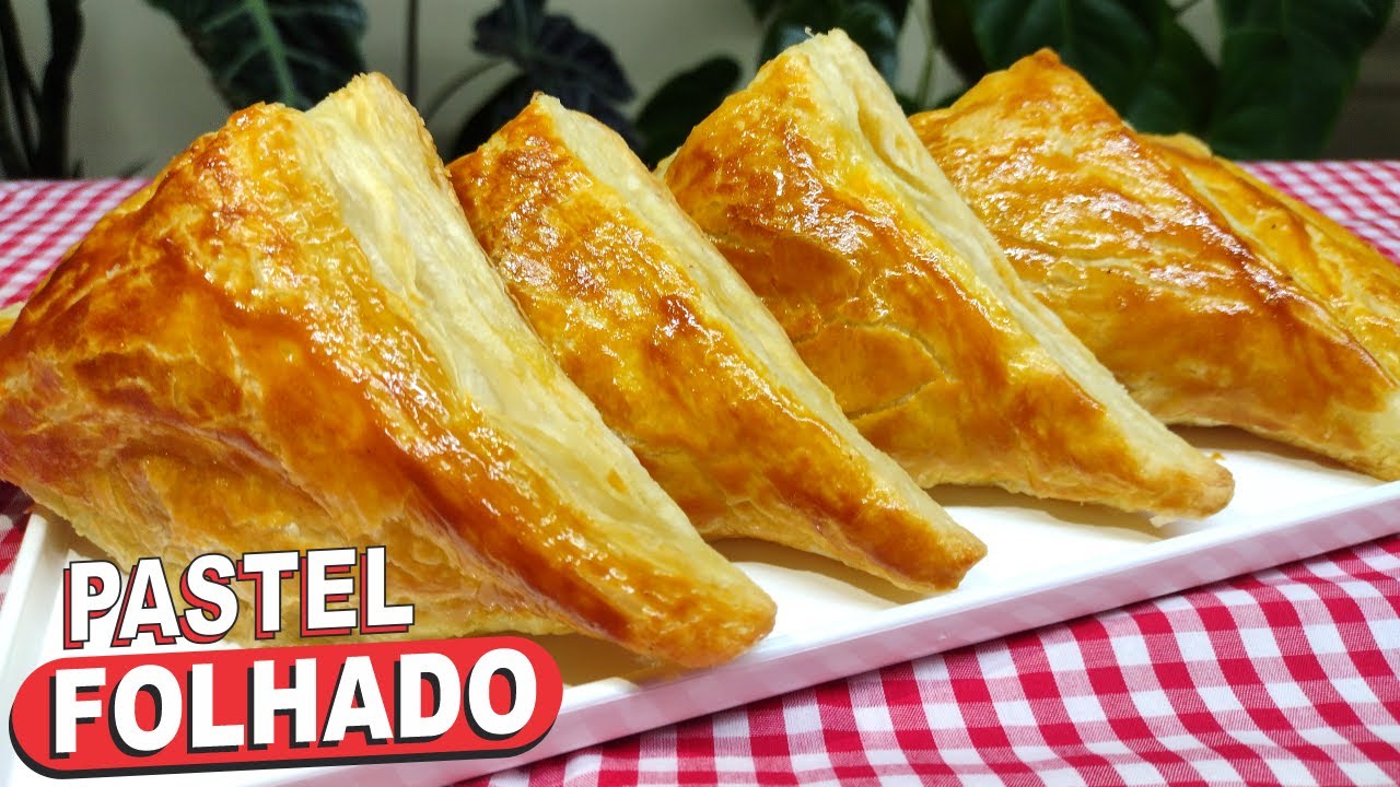 Pastel de Frango Folhado Crocantes e Deliciosos