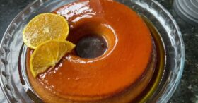 Pudim de Laranja com Doce de Leite