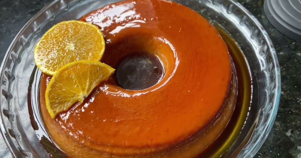 Pudim de Laranja com Doce de Leite